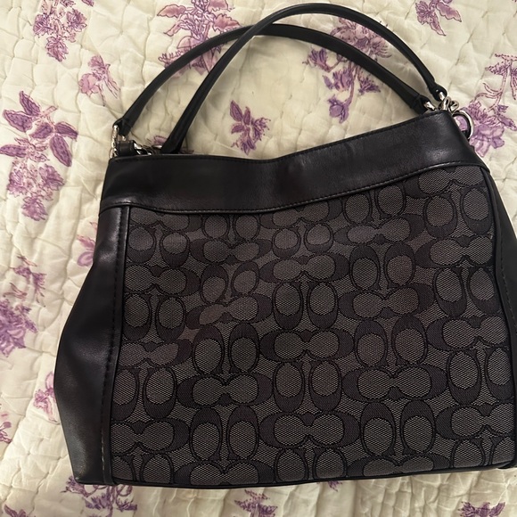 Coach Lexi Laquard and Leather Shoulder Bag - Picture 2 of 8